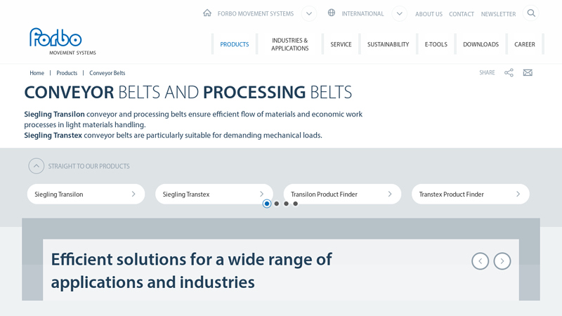 Conveyor Belts and Processing Belts