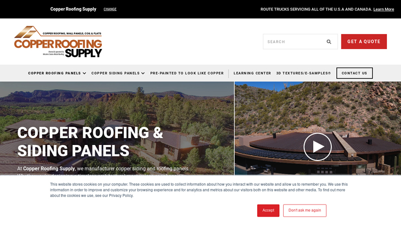 Copper Metal Roofing & Siding