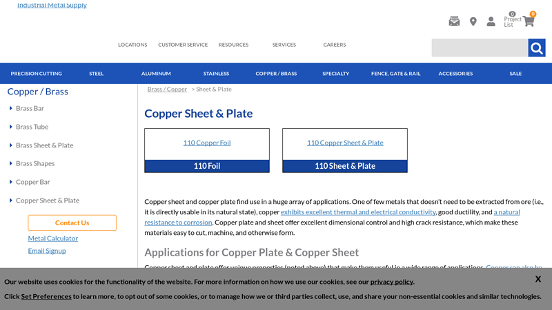 Copper Sheet and Plate Supplier and Distributor