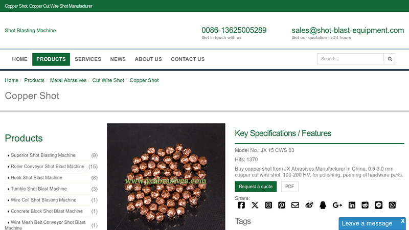 Copper Shot, Copper Cut Wire Shot Manufacturer