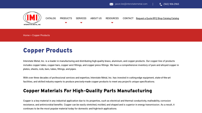 Copper Tubes, Bars & Fittings