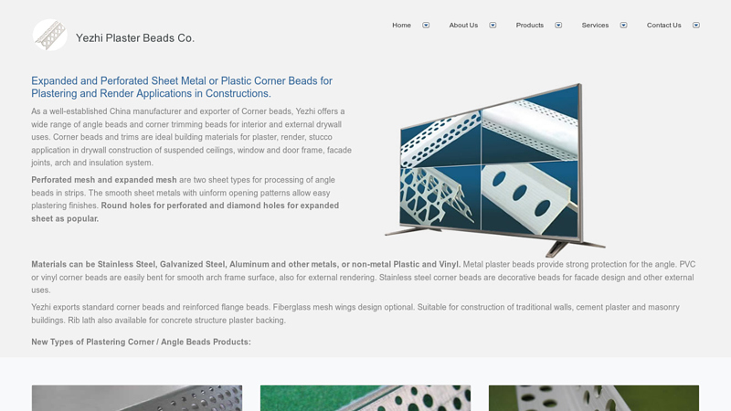 Corner Beads Galvanized Steel, Aluminum, PVC Perforated or ...
