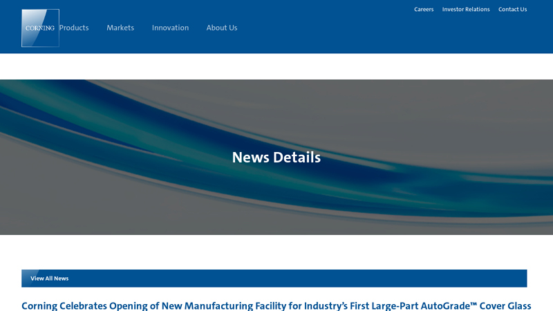 Corning Celebrates Opening of New Manufacturing Facility for ...