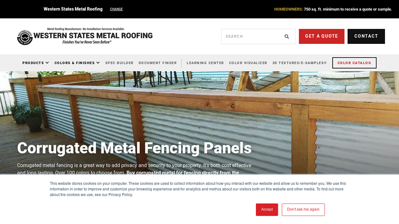 Corrugated Metal Fencing Panels