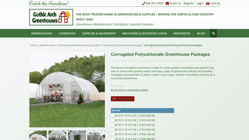 Corrugated Polycarbonate Greenhouse Packages
