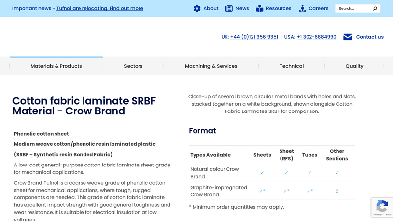 Cotton fabric laminate SRBF Material