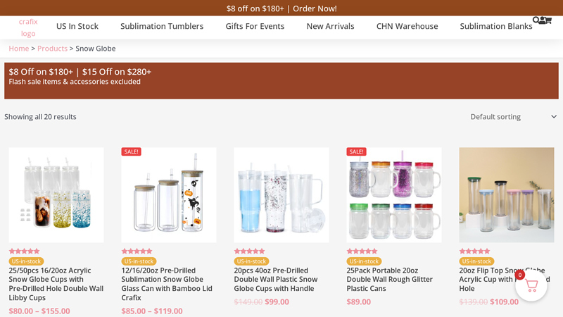 Crafix Wholesale Snow Globes Bulk Snow Globe Tumbler Blanks