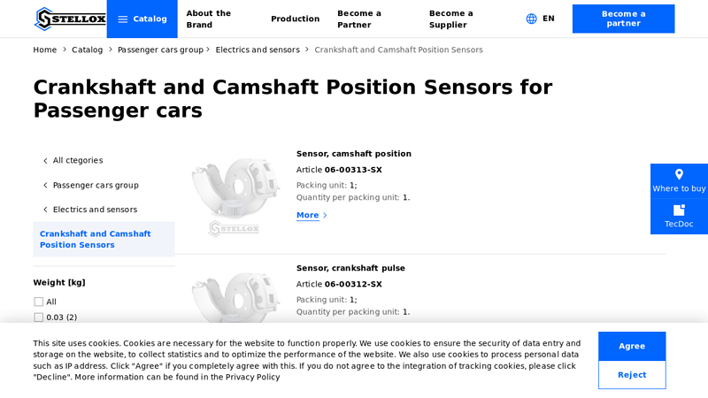 Crankshaft and Camshaft Position Sensors for Passenger cars