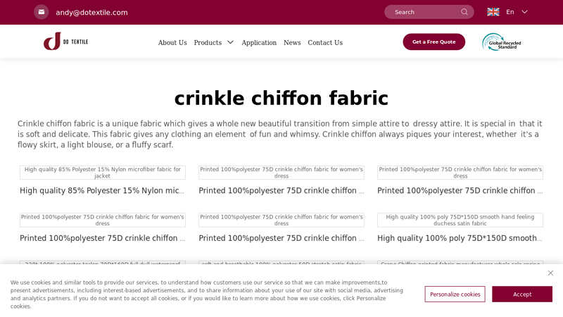 crinkle chiffon fabric Manufacturer & Supplier in China