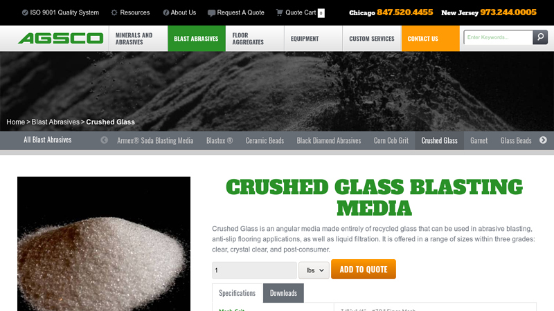 Crushed Glass Blasting Media Supplier