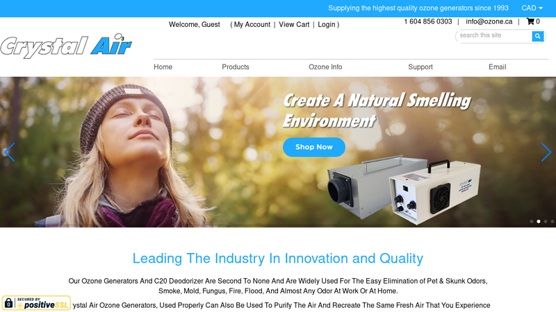 Crystal Air Ozone Generators For Air And Water Treatment