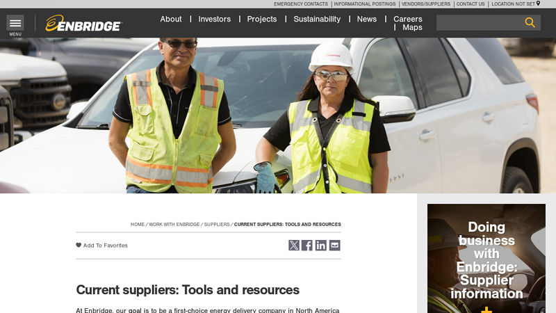 Current suppliers: Tools and resources