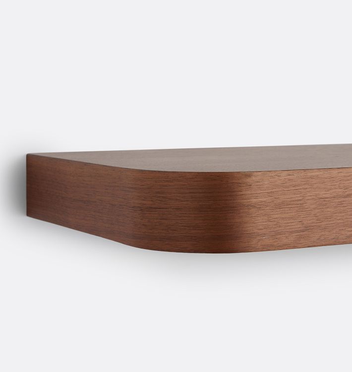 Curved Floating Wood Shelves