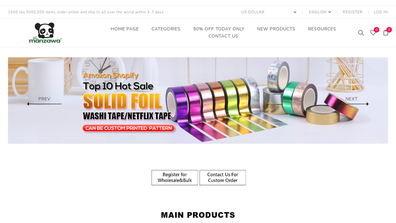 Custom and stock washi tape manufacturer