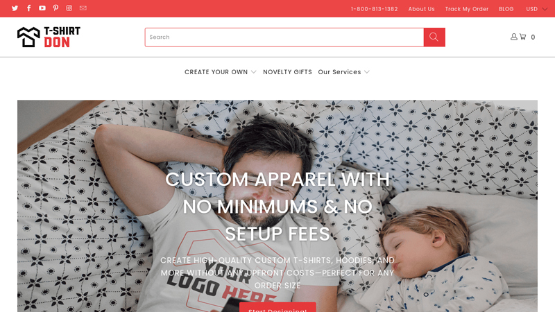 Custom Apparel with No Minimum & No Setup Fee custom t-shirts