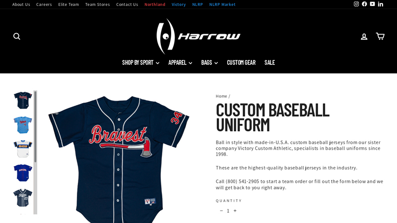 Custom Baseball Uniform