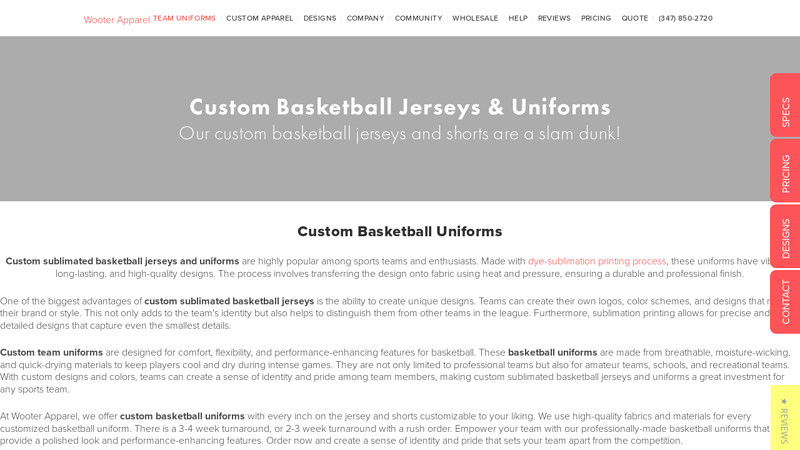 Custom Basketball Jerseys & Uniforms