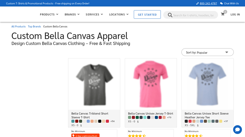 Custom Bella Canvas Apparel custom t-shirts