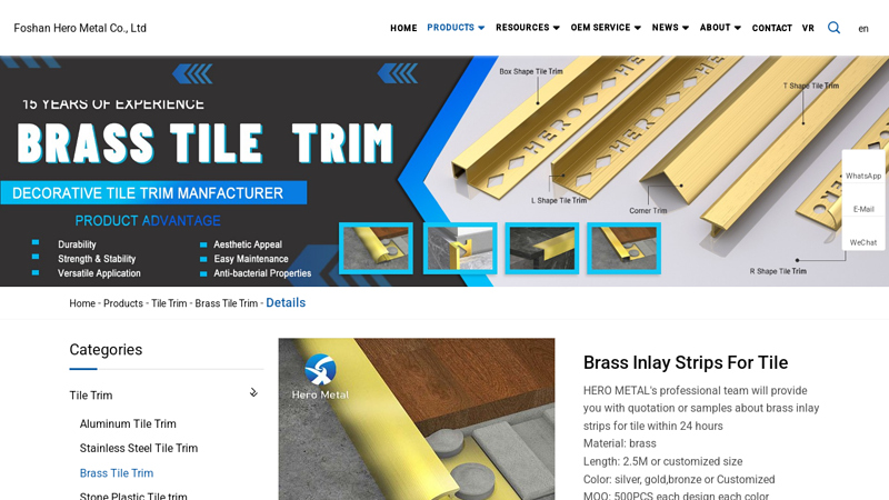 Custom Brass Inlay Strips For Tile Suppliers, Manufacturers
