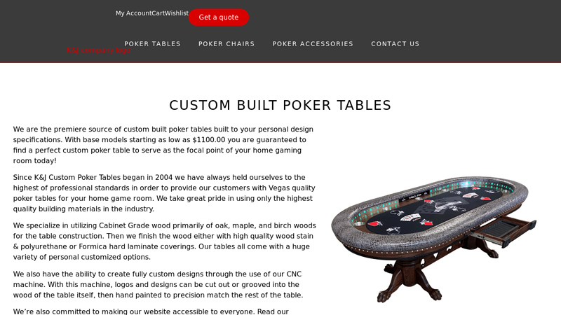 Custom Built Poker Tables