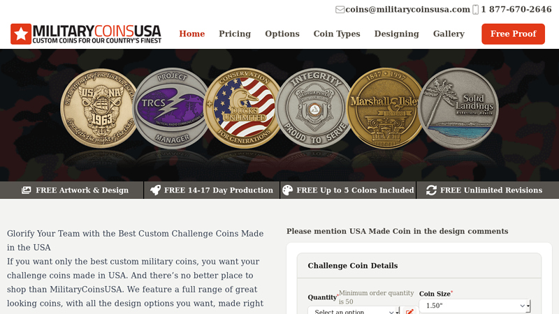 Custom Challenge Coins Made in the USA, Custom Military Coins