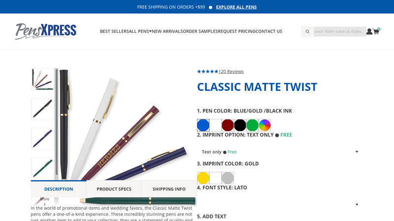 Custom Classic Matte Twist Pens