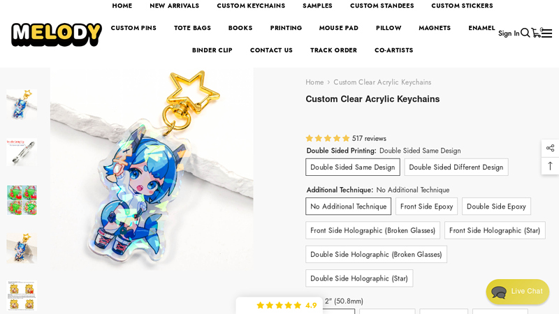 Custom Clear Acrylic Keychains