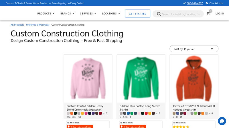 Custom Construction Clothing custom t-shirts