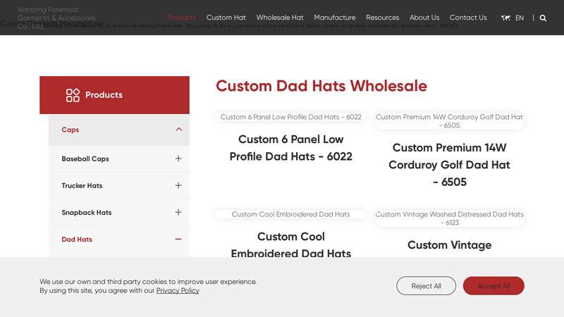 Custom Dad Hats Wholesale Manufacturer Supplier in China