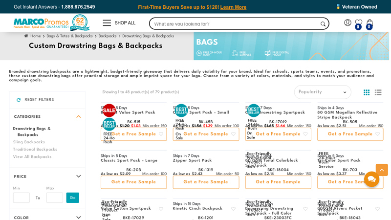 Custom Drawstring Bags & Backpacks