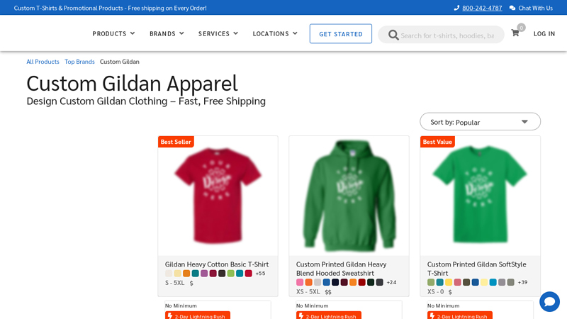 Custom Gildan Apparel custom t-shirts