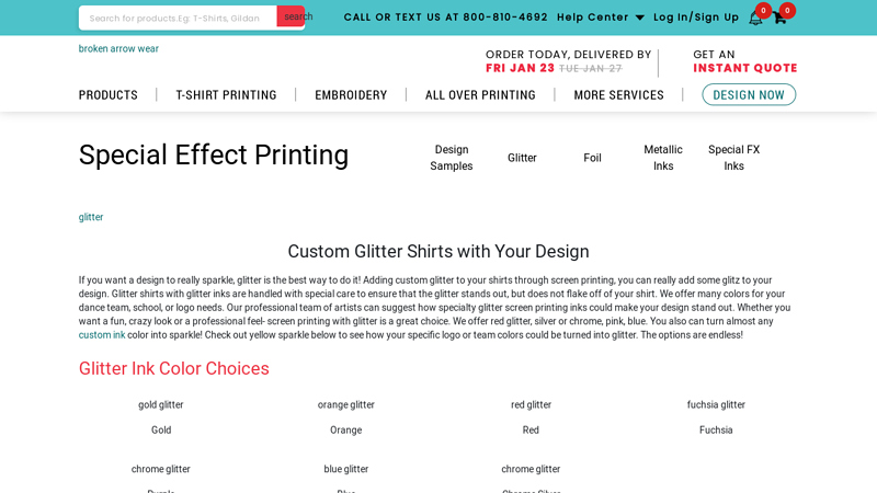 Custom Glitter Shirts & Tees Screen Printing custom t-shirts