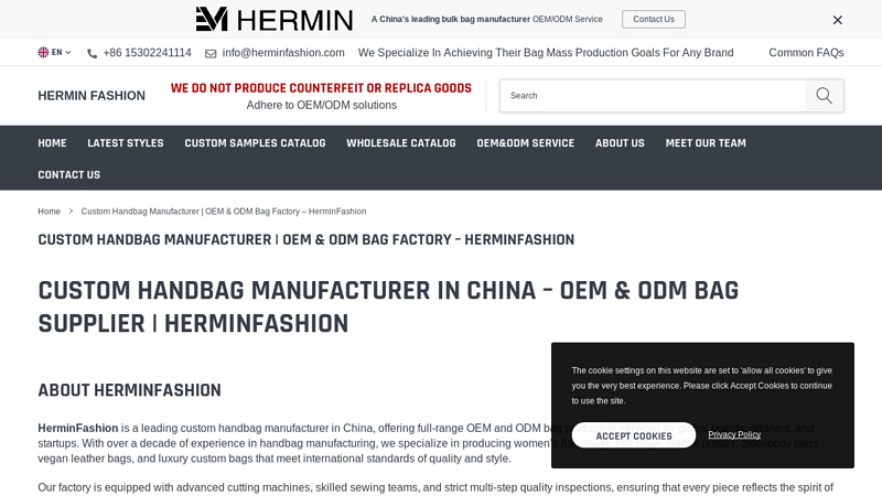 Custom Handbag Manufacturer