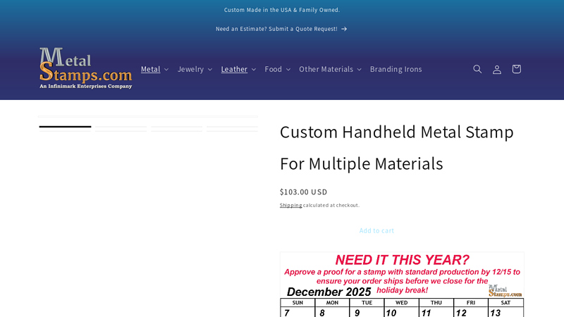 Custom Handheld Metal Stamp For Multiple Materials