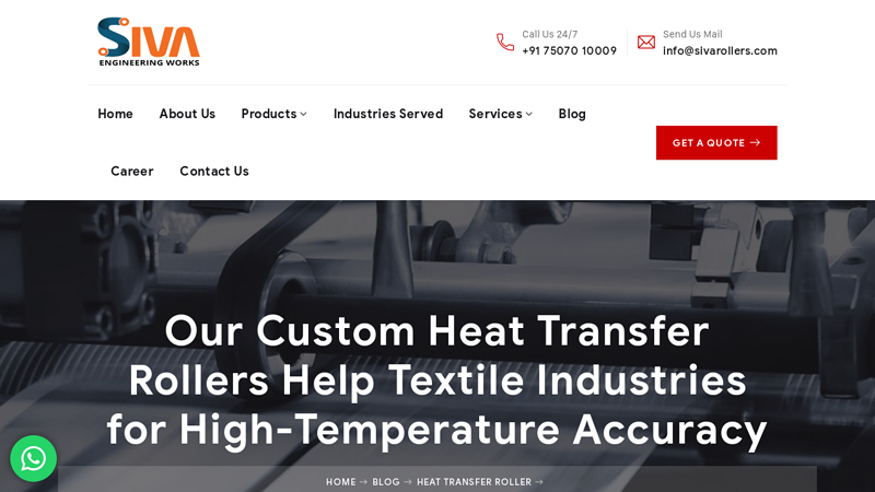 Custom Heat Transfer Rollers for Textile High