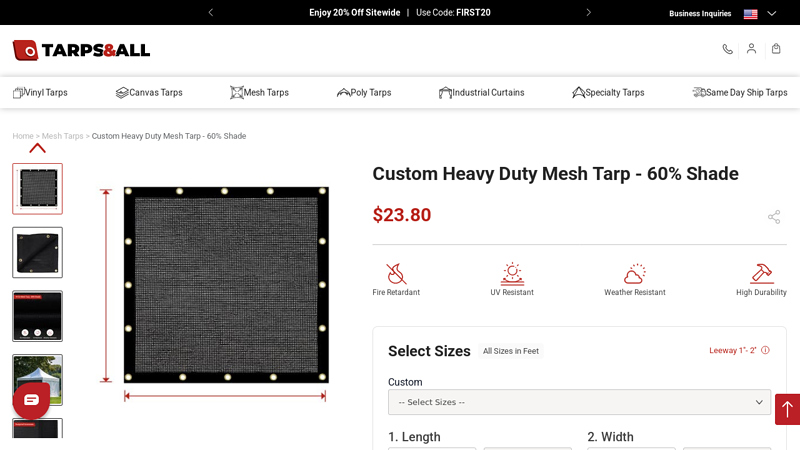 Custom Heavy Duty Mesh Tarp