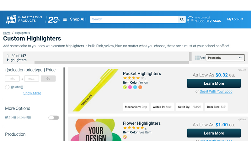 Custom Highlighters & Bulk Highlighters