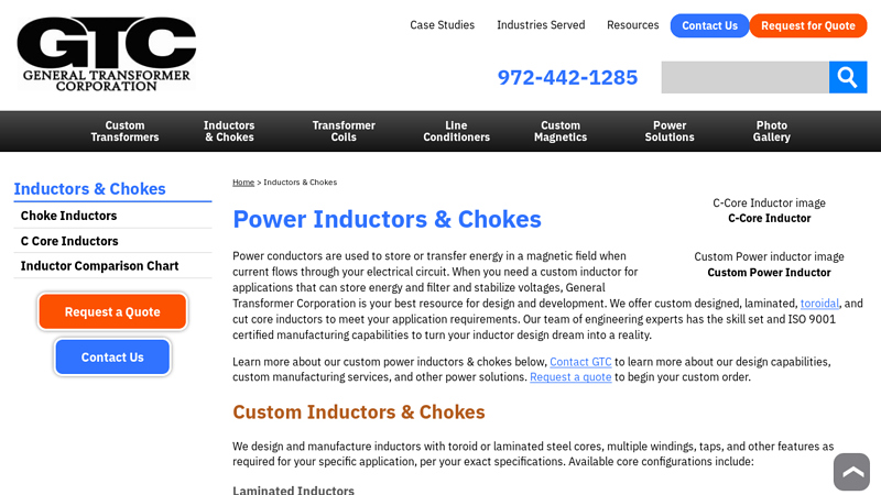 Custom Inductors and Chokes