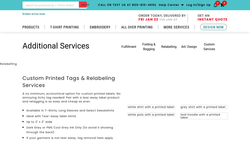 Custom Labeling & Retagging Shirts & Apparel custom t-shirts