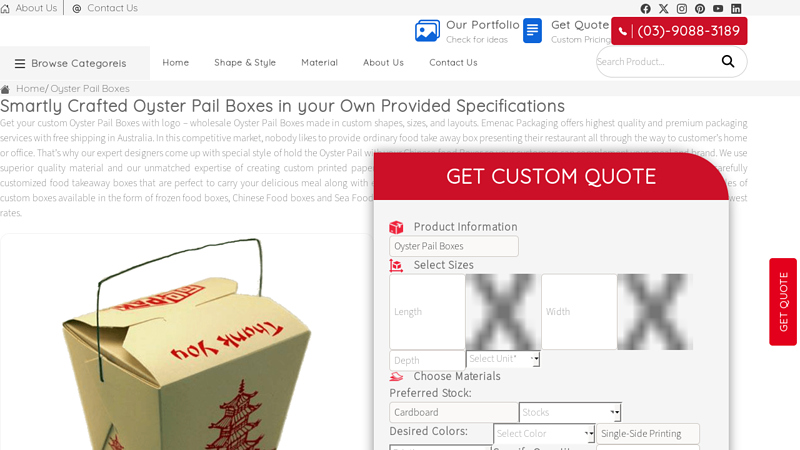 Custom Logo Printed Oyster Pail Packaging Boxes at Wholesale Price