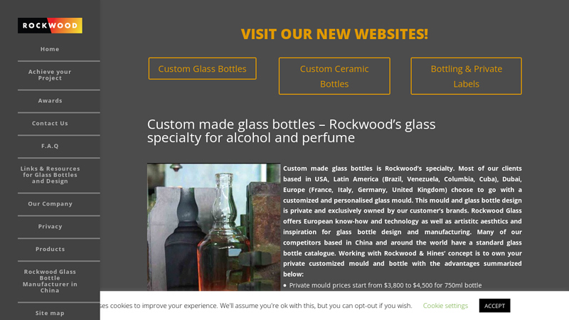 Custom made glass bottles
