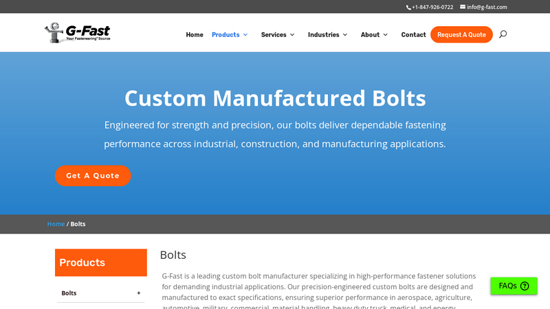 Custom Manufactured Bolts