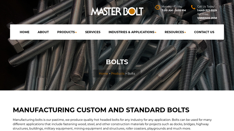 Custom Manufactured Bolts