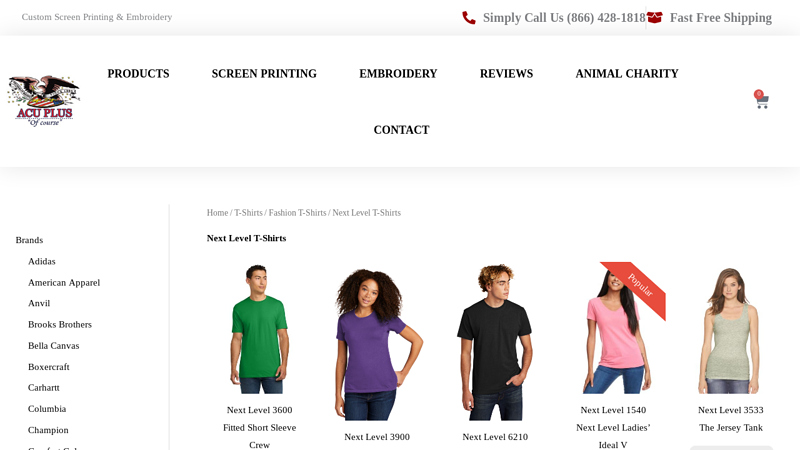 Custom Next Level T custom t-shirts