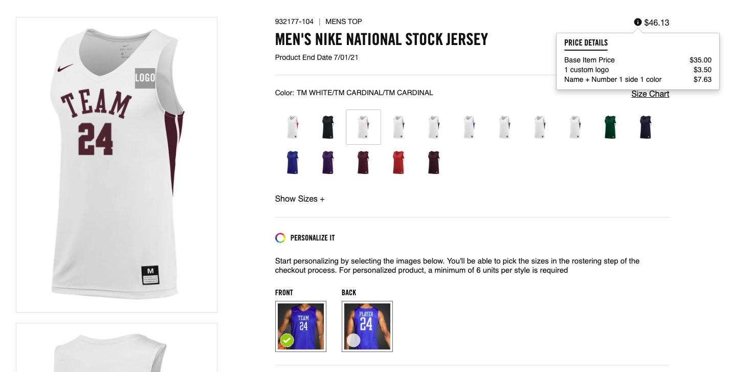 Custom Nike Uniforms custom t-shirts