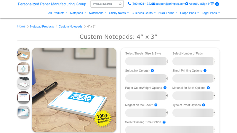 Custom Notepads: 4” x 3”