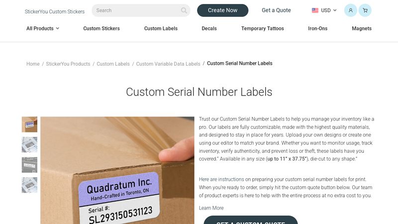 Custom Order Pre-Printed Serial Number Label Stickers