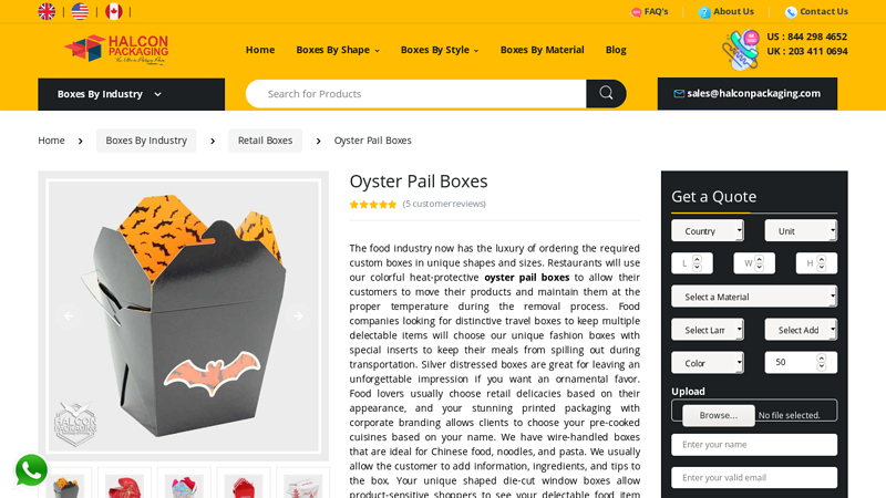 Custom Oyster Pail Boxes