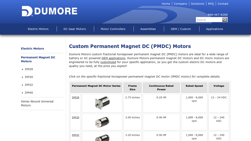 Custom Permanent Magnet DC (PMDC) Motors