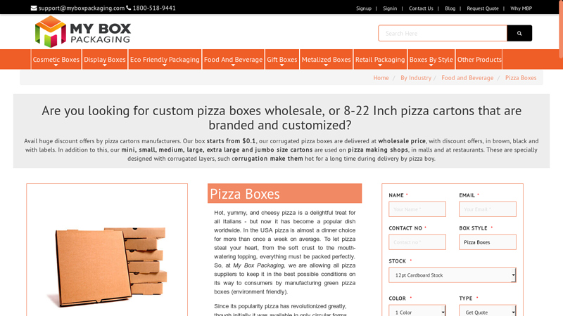 Custom Pizza Packaging Boxes